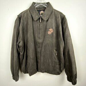 WEATHERPROOF | Marine Corps USMC Logo Dark Brown Bomber Jacket XL